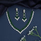 Geometric station necklace with teardrop border detailing