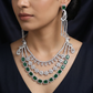 Peacock Drape Necklace Set with Floral Garland Chains