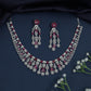 Designer necklace with floral links and drop accents