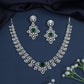 Leaf pattern necklace with floral centerpiece design