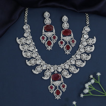 Occasion wear necklace with chandelier drop focal point
