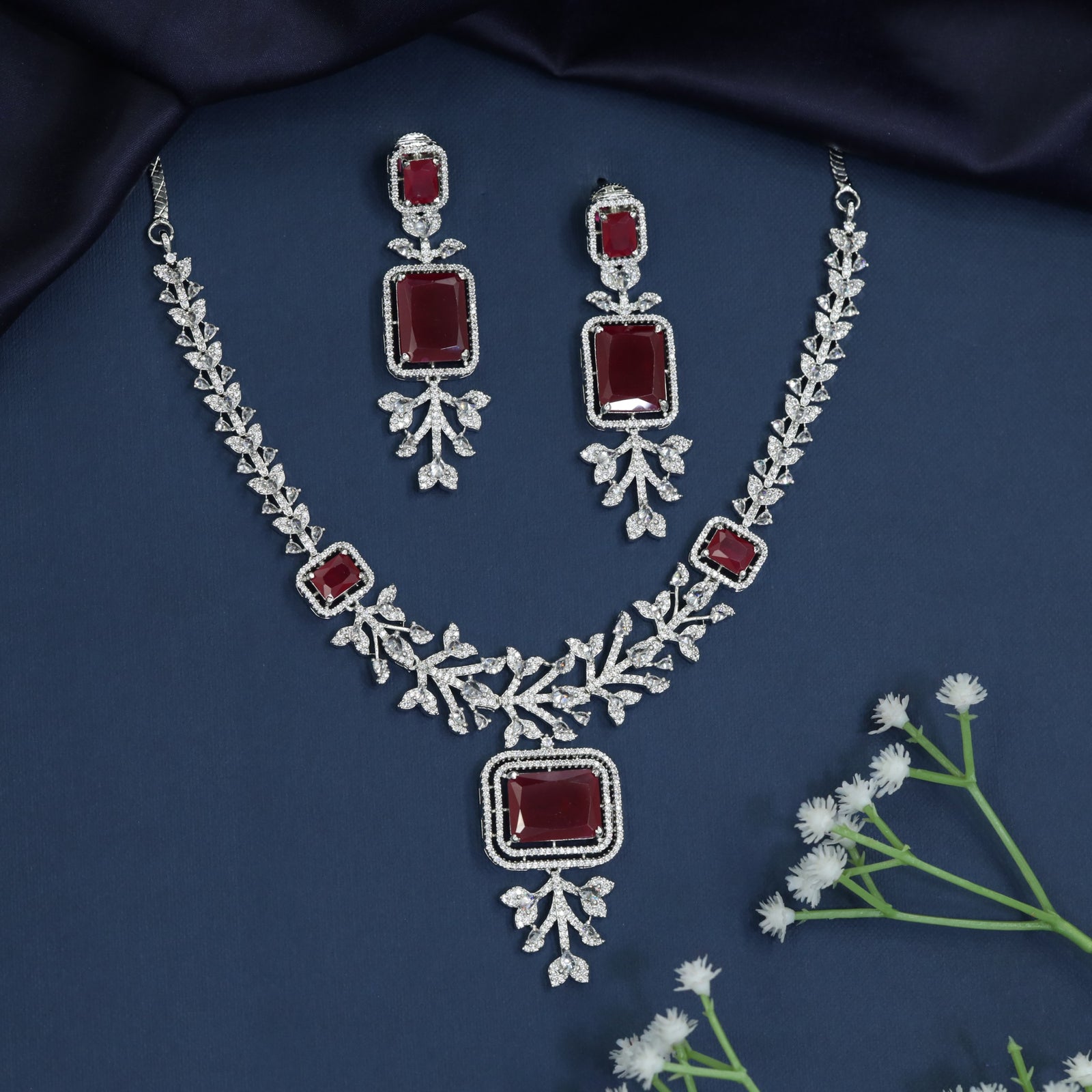 Designer inspired necklace with rectangular station accents