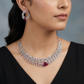 Sculpted leaf necklace with graduated branch construction