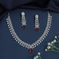 Greek key necklace with teardrop fringe detailing