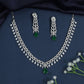 Greek key necklace with teardrop fringe detailing