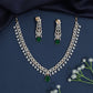 Greek key necklace with teardrop fringe detailing
