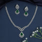 Tapered leaf necklace with pear drop centerpiece