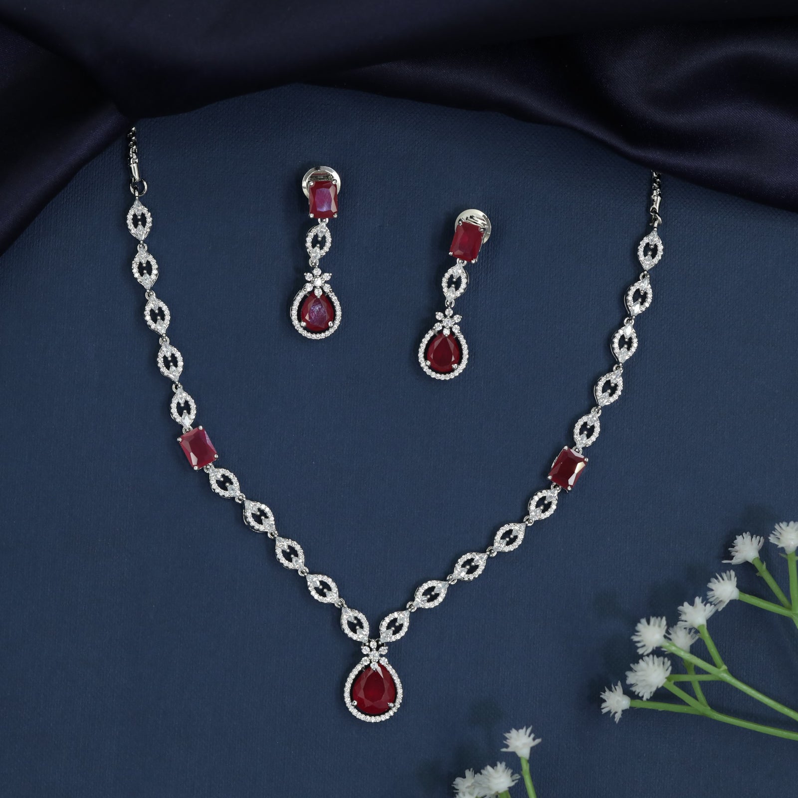 Lightweight station necklace with balanced drop detailing