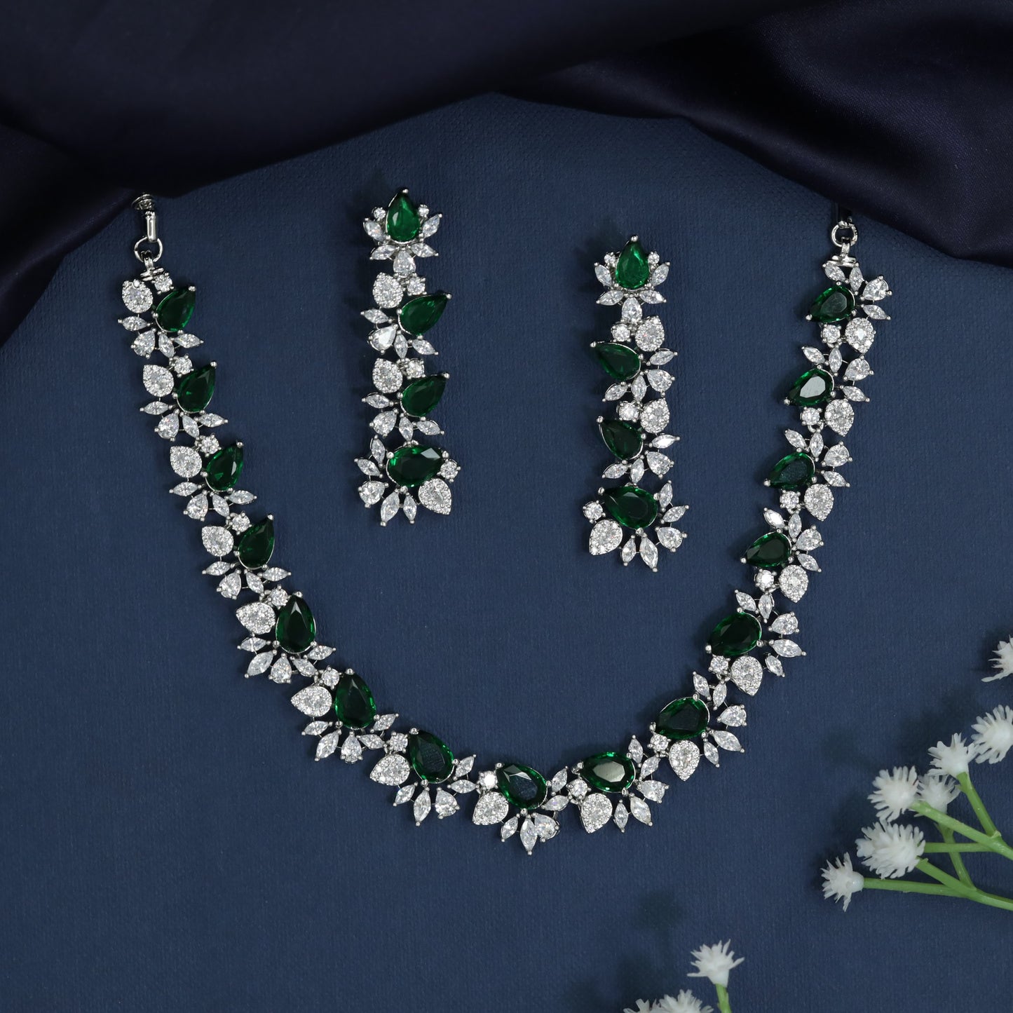 Palace collection necklace with petal halo arrangement