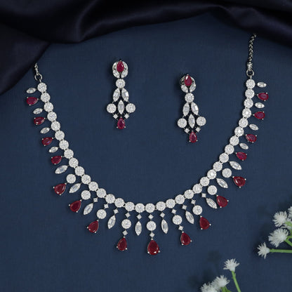 Scalloped station necklace with drop fringe detailing