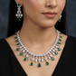 Scalloped station necklace with drop fringe detailing