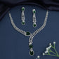 Statement necklace with woven link collar and drop centerpiece