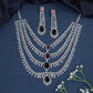 Necklace with Cascading Fringe Layers and Statement Drop Centerpiece