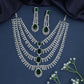 Necklace with Cascading Fringe Layers and Statement Drop Centerpiece