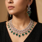 Necklace with Bloom Garland Formation and Medallion Drop Accents