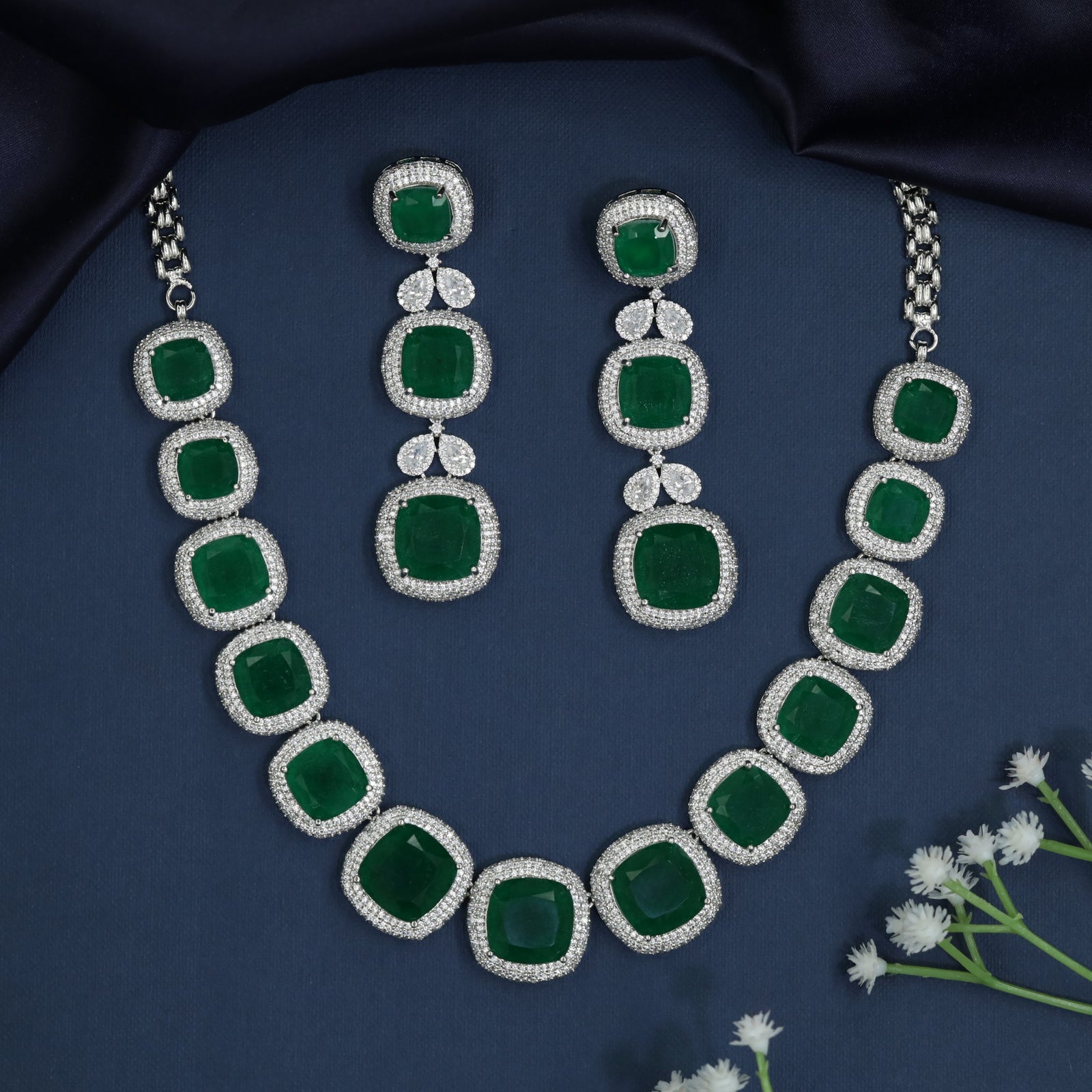 Regal Cushion Necklace with Pavilion Inspired Construction