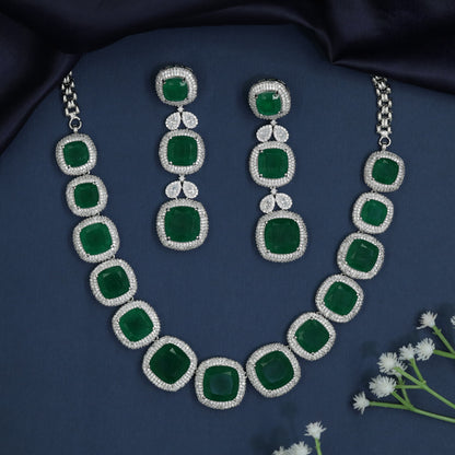 Regal Cushion Necklace with Pavilion Inspired Construction