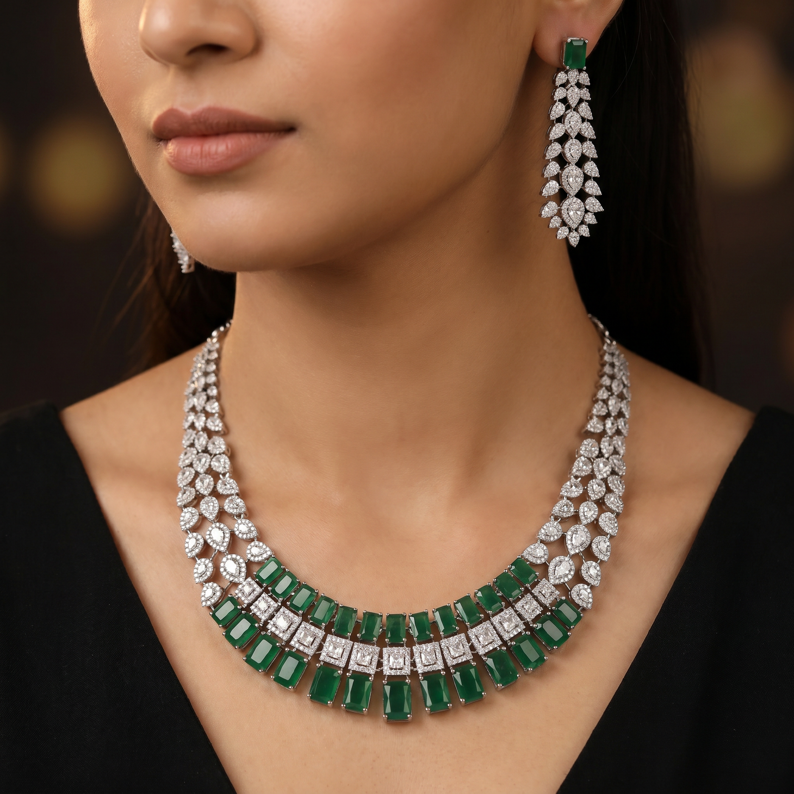 Necklace with Architectural Border Design and Crest Detailing
