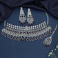 Rhodium Choker with Openwork Linkwork and Chandelier Styling