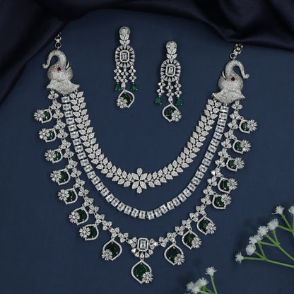 Necklace with Regal Elephant Accents and Chandelier Fringe Styling
