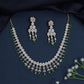 Necklace with Graduated Halo Frames and Decorative Fringe Accents