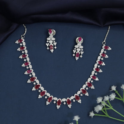 Necklace with Botanical Garland Formation and Fringe Border