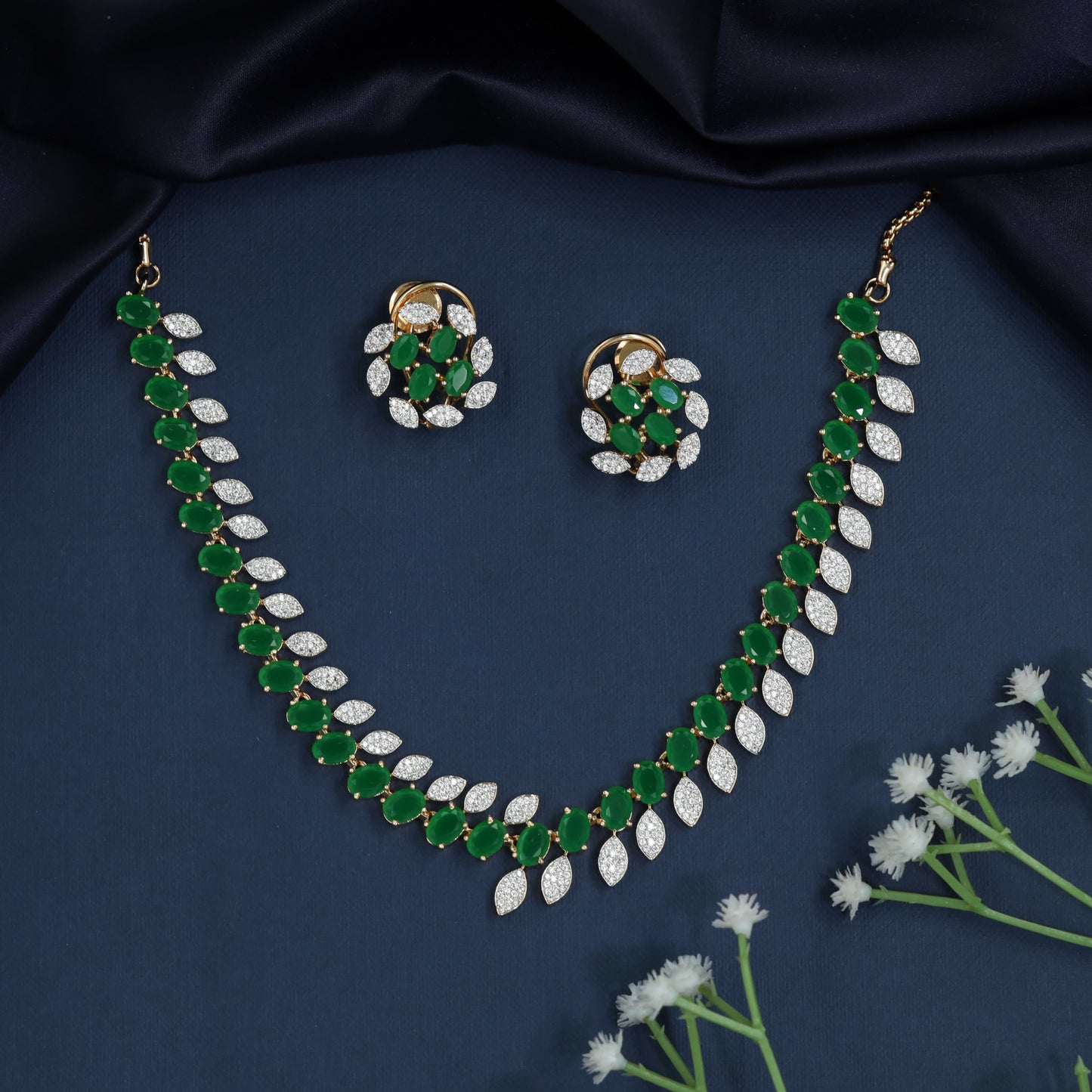 Botanical Trail Gj Necklace with Festoon Drop Detailing