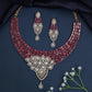 Necklace with Geometric Panel Arrangement and Halo Centerpiece