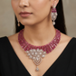 Necklace with Geometric Panel Arrangement and Halo Centerpiece