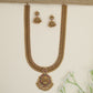 Temple Style Long Haara with Sculpted Lakshmi Pendant Detailing