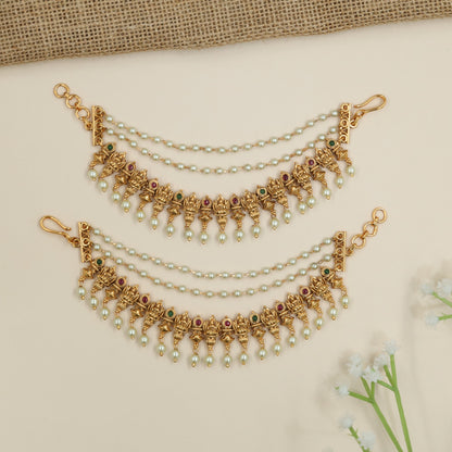 Traditional South Indian Mati with Lakshmi and Chain Drapes