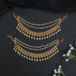 Antique Pearl Mati with Layered Pearl Drapes and Ruby Motif Border
