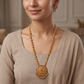 Antique Medallion Chain with Statement Pendant and Matching Stud Earrings
