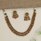 Traditional antique floral necklace with cascading bead accents