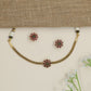 Antique flower motif choker with rosette centrepiece detailing