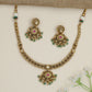 Traditional flower pendant necklace with ornate border detailing