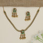 Parrot motif necklace with braided chain silhouette and dangling accents
