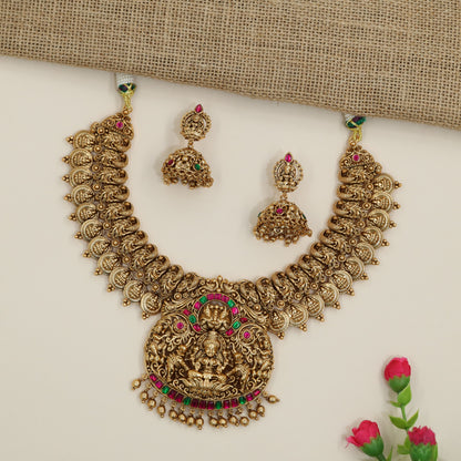 Majestic Necklace set showcasing ornamental deity panels