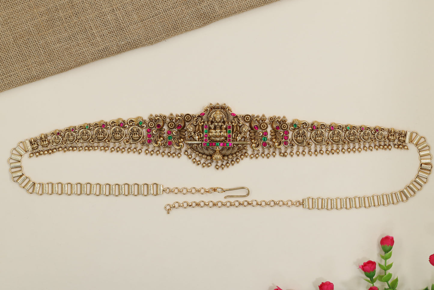 Cultural Waist Belt with Ornamental Lakshmi Framework