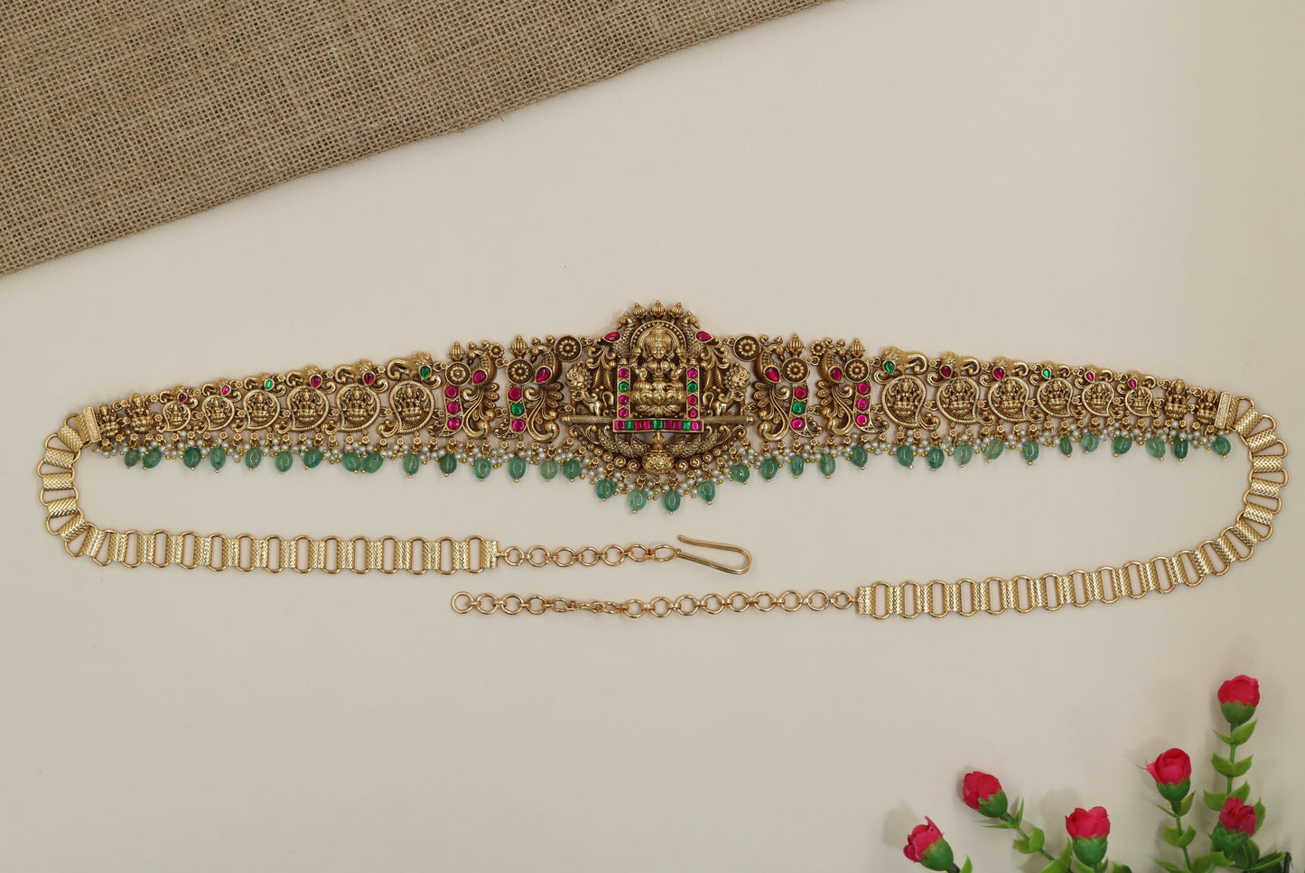 Cultural Waist Belt with Ornamental Lakshmi Framework