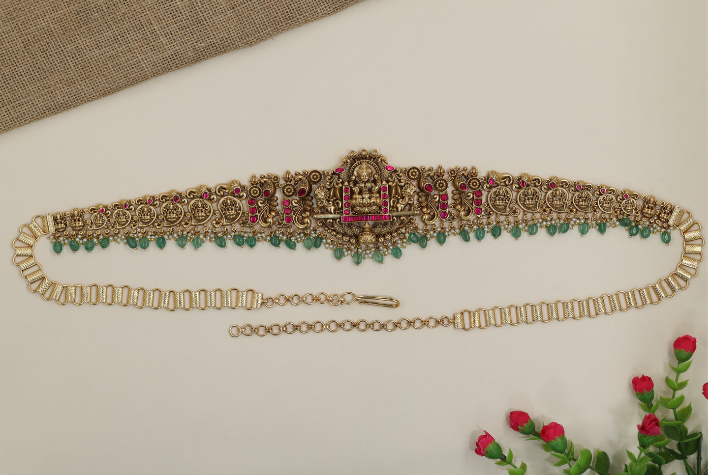 Cultural Waist Belt with Ornamental Lakshmi Framework