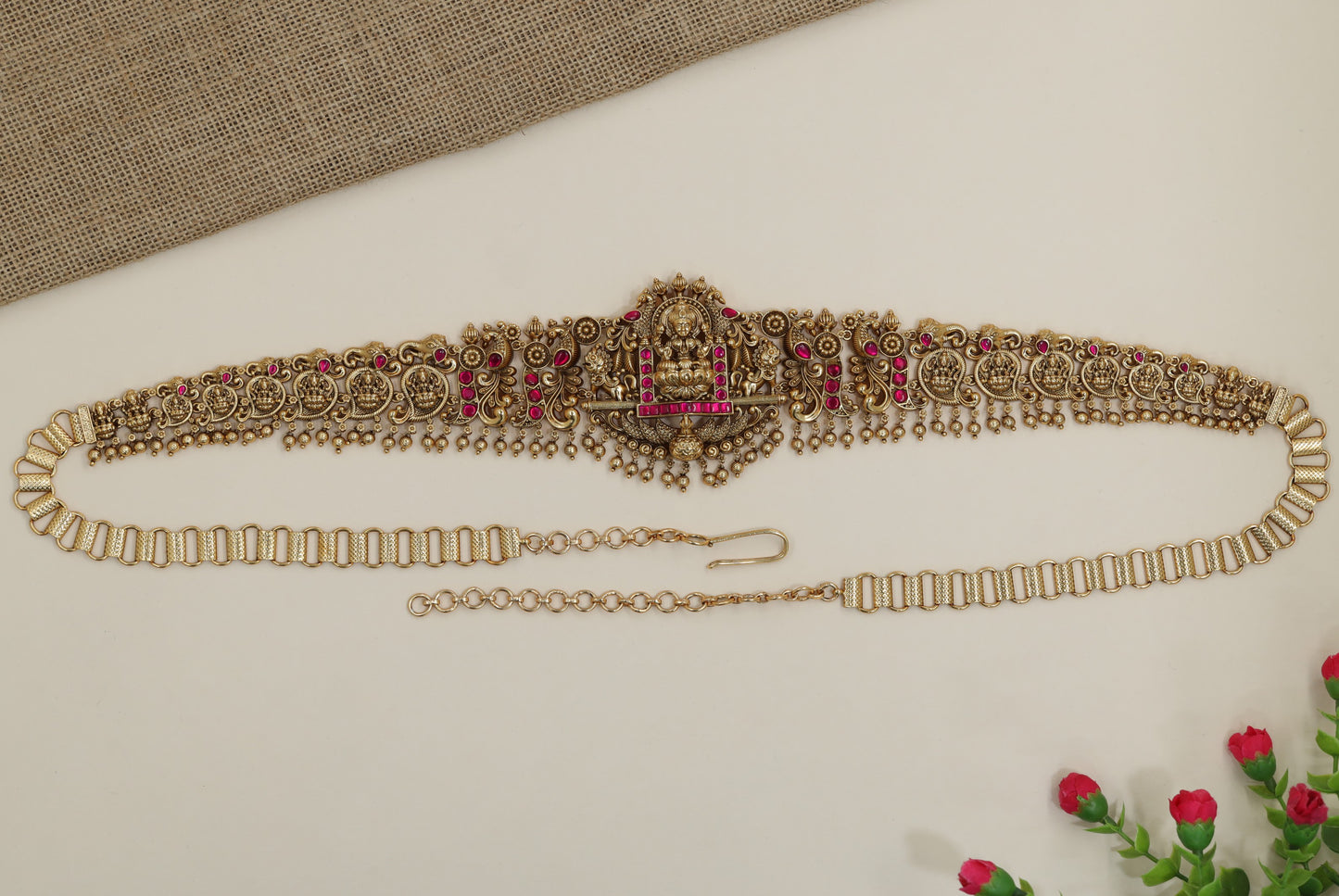Cultural Waist Belt with Ornamental Lakshmi Framework