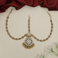 Ornate Antique Head Set Finished with Detailed Circular Borders and Seed Accents