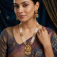 Classic Krishna beads long haara with floral connector motifs