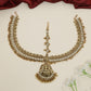 Bridal lakshmi motif matha patti with dangling cluster drops