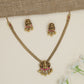 Bridal devotional necklace with Lakshmi centrepiece and fringe border