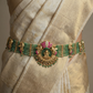 Lakshmi centrepiece Antique Waist Belt with ornamental peacock accents