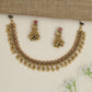 Heirloom crescent pattern necklace with cascading decorative drops
