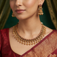 Heirloom crescent pattern necklace with cascading decorative drops
