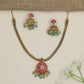 Regal braided chain necklace with floral medallion pendant